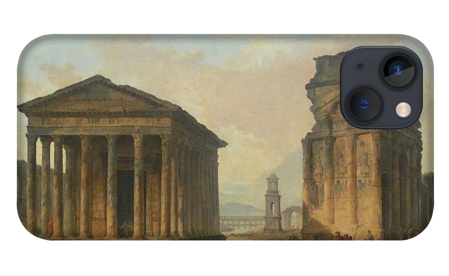 Ruines iPhone 13 Case featuring the painting Ruins of Nimes by Hubert Robert