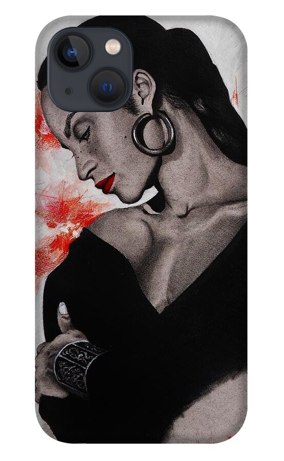 Drawings iPhone 13 Case featuring the drawing Sade by Dana Newman