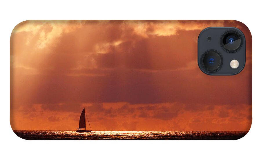 Sail iPhone 13 Case featuring the photograph Sailboat Sun Rays by Lawrence S Richardson Jr