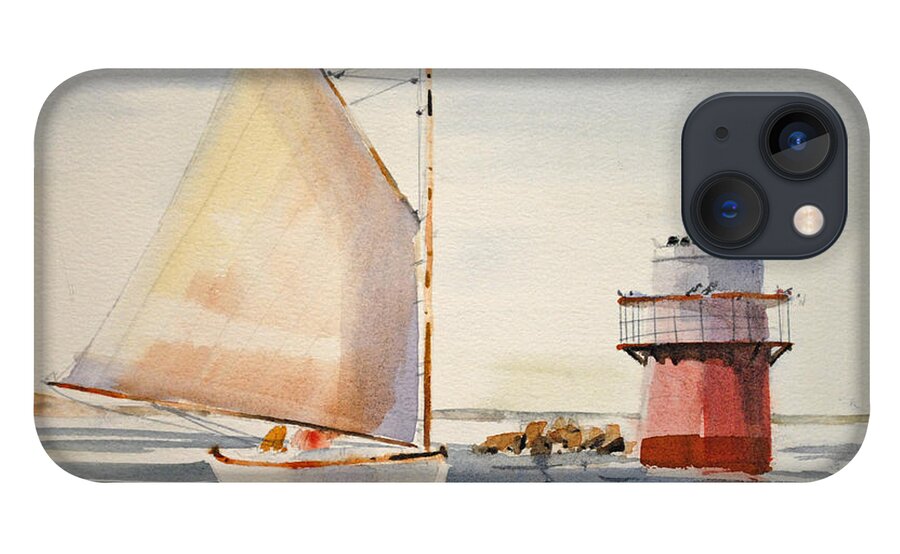 Lighthouse iPhone 13 Case featuring the painting Sailing by Buglight by P Anthony Visco