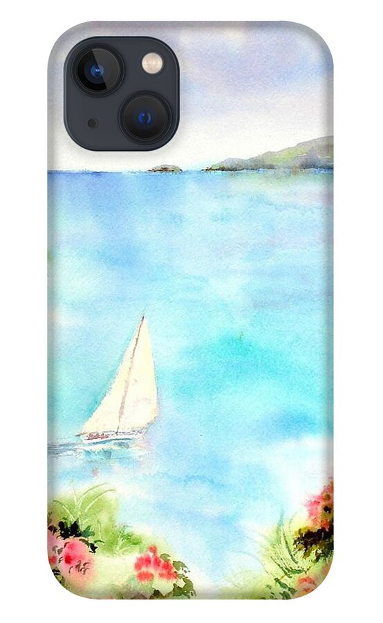 Sailing iPhone 13 Case featuring the painting Sailing in the Caribbean by Diane Kirk