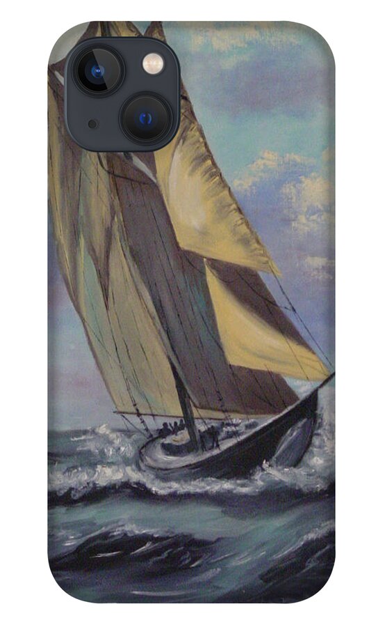 Ocean iPhone 13 Case featuring the painting Sailing by Quwatha Valentine