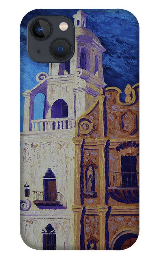 Missions iPhone 13 Case featuring the painting San Xavier by Cheryl Fecht
