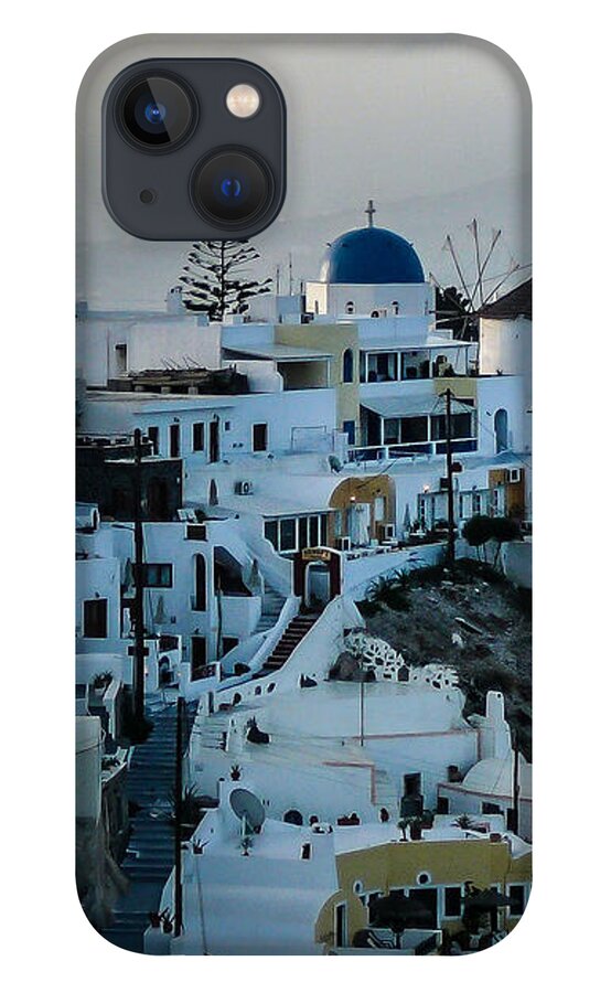 Greece iPhone 13 Case featuring the photograph Santorini Misty Morn by Pamela Newcomb