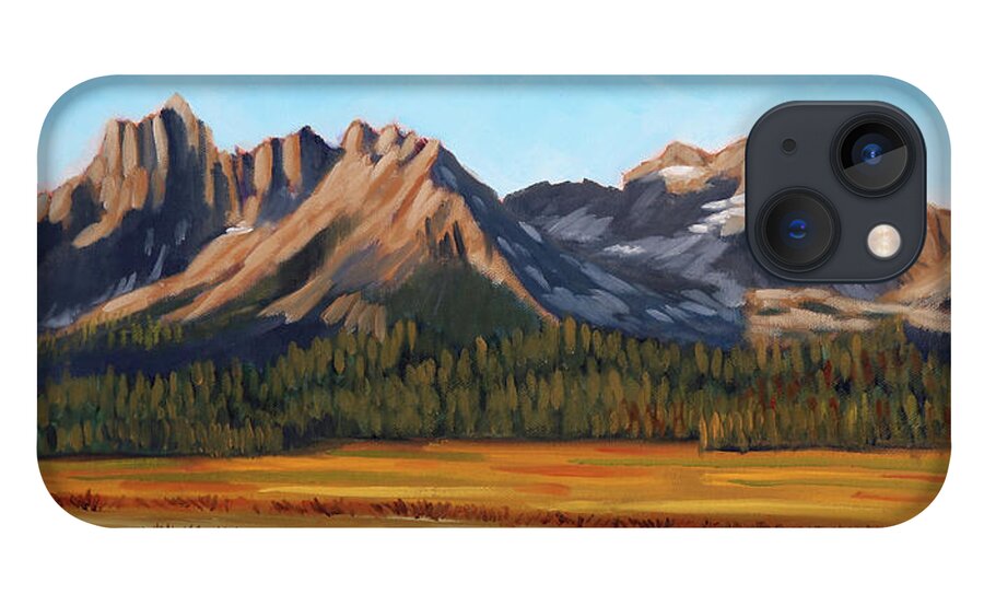 Sawtooth Mountains iPhone 13 Case featuring the painting Sawtooth Mountains - Iron Creek by Kevin Hughes