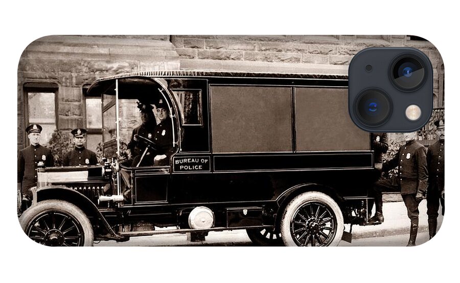 Scranton Pennsylvania iPhone 13 Case featuring the photograph Scranton Pennsylvania Bureau of Police Paddy Wagon Early 1900s by Arthur Miller