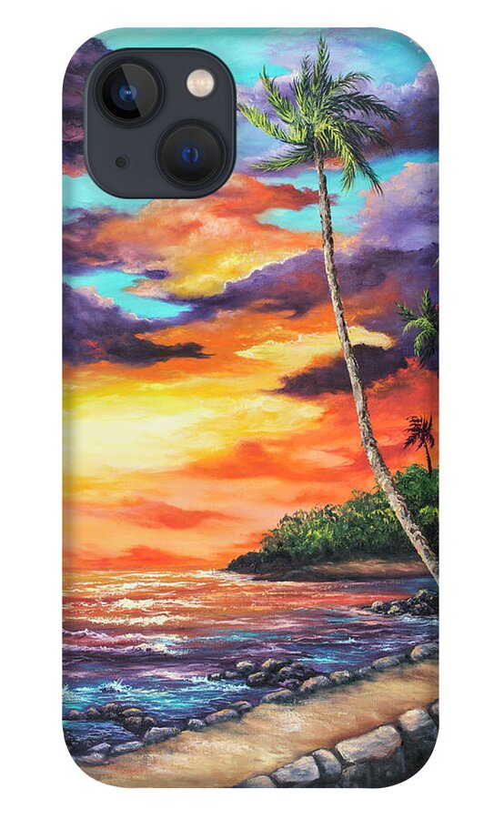 Coastal iPhone 13 Case featuring the painting Sea Wall Lahaina by Darice Machel McGuire