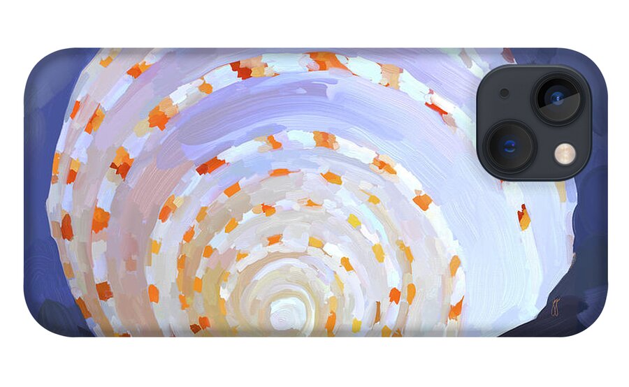 Sea Shell iPhone 13 Case featuring the painting SeaShell IV by Jai Johnson