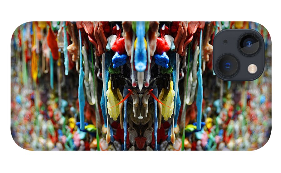 Gum iPhone 13 Case featuring the digital art Seattle Post Alley Gum Wall Reflection by Pelo Blanco Photo