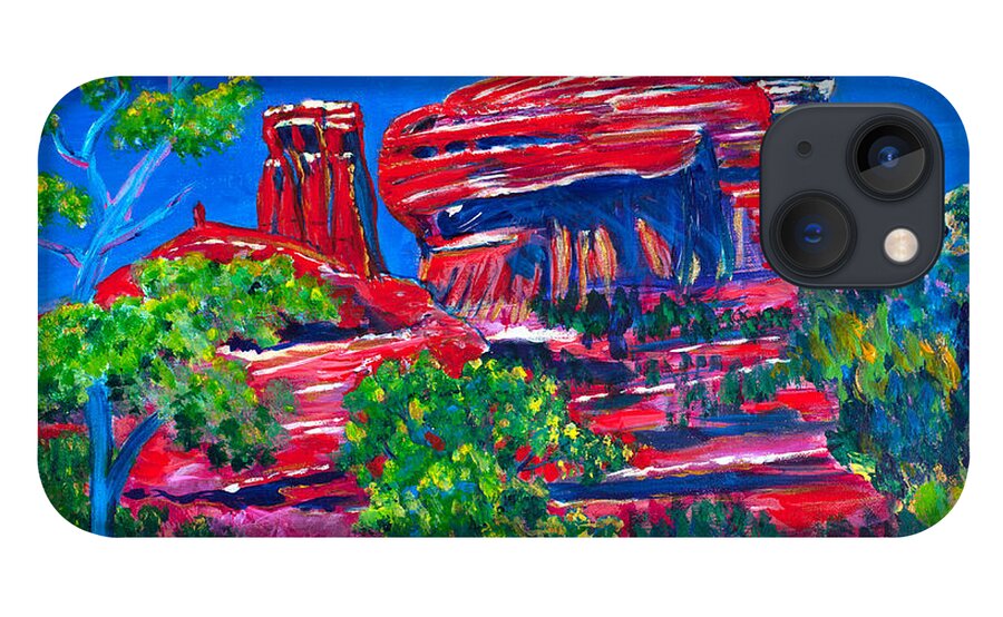 Sedona iPhone 13 Case featuring the painting Sedona Twilight 16 x 20 by Santana Star