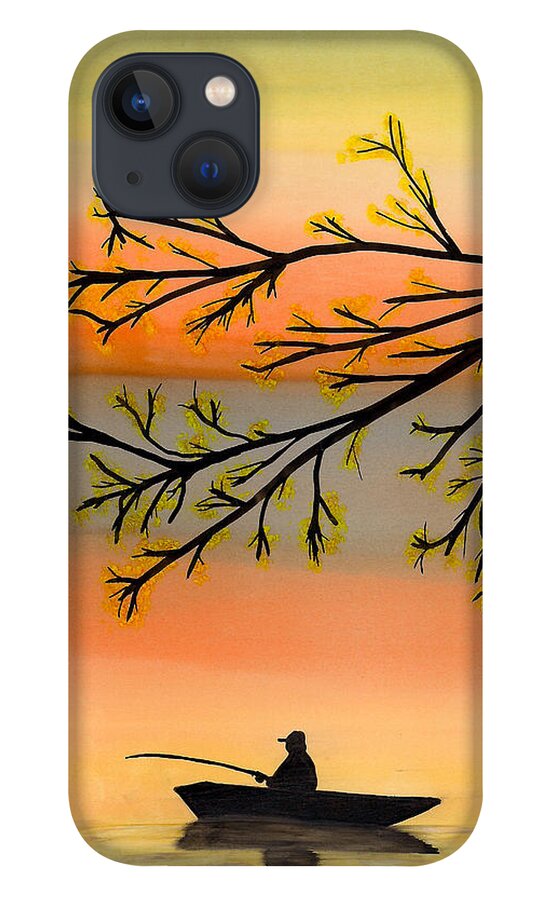 Fisherman iPhone 13 Case featuring the painting Seeking Solitude by Eli Tynan