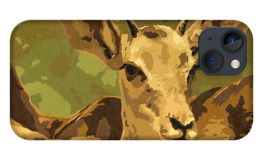 Impala iPhone 13 Case featuring the painting Serengeti Baby by Cheryl Bowman