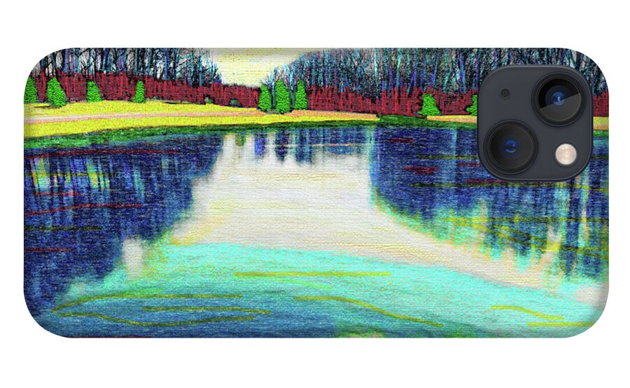 Sewanee iPhone 13 Case featuring the digital art Winter Pond by Rod Whyte