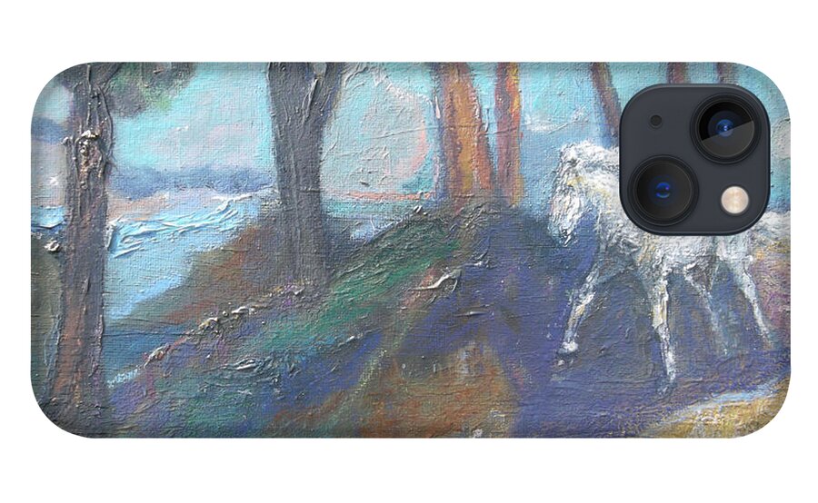 Horse iPhone 13 Case featuring the painting Shadow Runner by Susan Esbensen