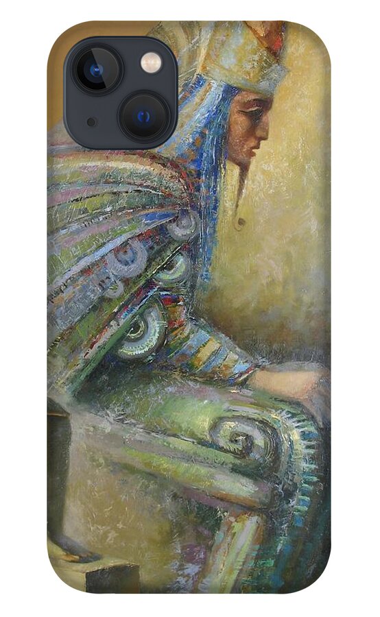 Egyptian God iPhone 13 Case featuring the painting Shadows by Valentina Kondrashova
