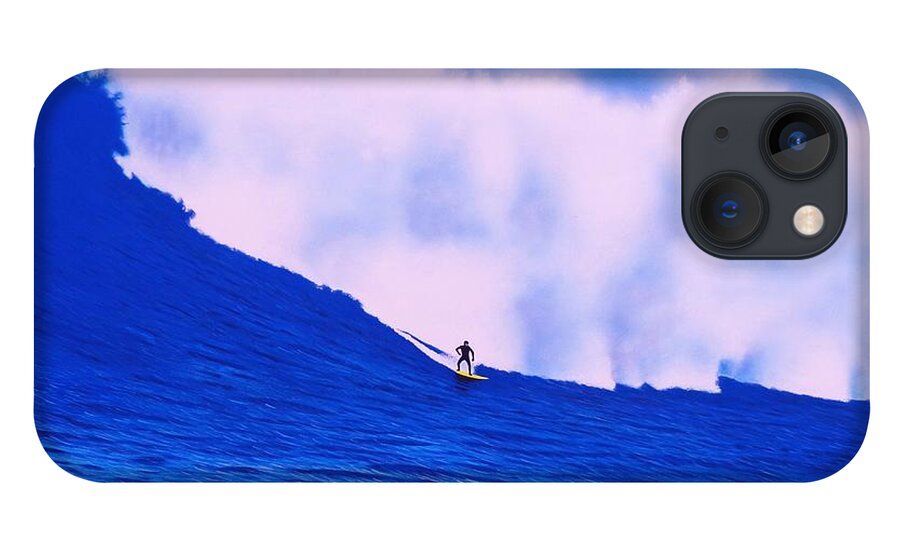 Surfing iPhone 13 Case featuring the painting Cortes Bank 2012 by John Kaelin
