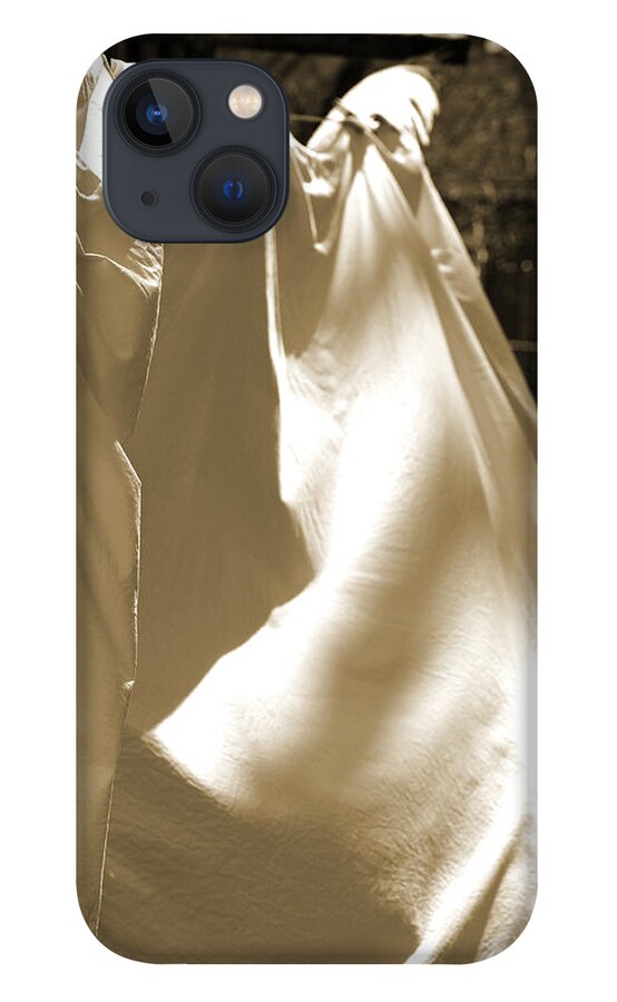 Fresh Linen Poster iPhone 13 Case featuring the photograph Sheets on the Line by Marie Jamieson