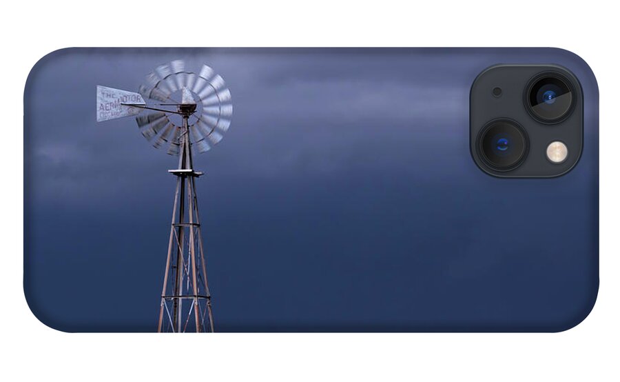 Kansas iPhone 13 Case featuring the photograph Shelf Cloud and Windmill -03 by Rob Graham