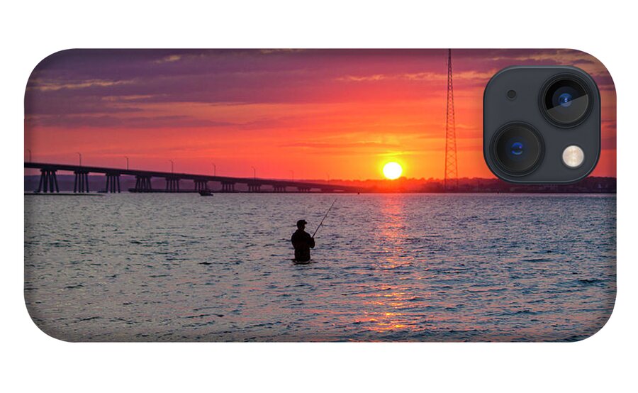 Fisherman iPhone 13 Case featuring the photograph Shinnecock Fisherman at Sunset by Robert Seifert