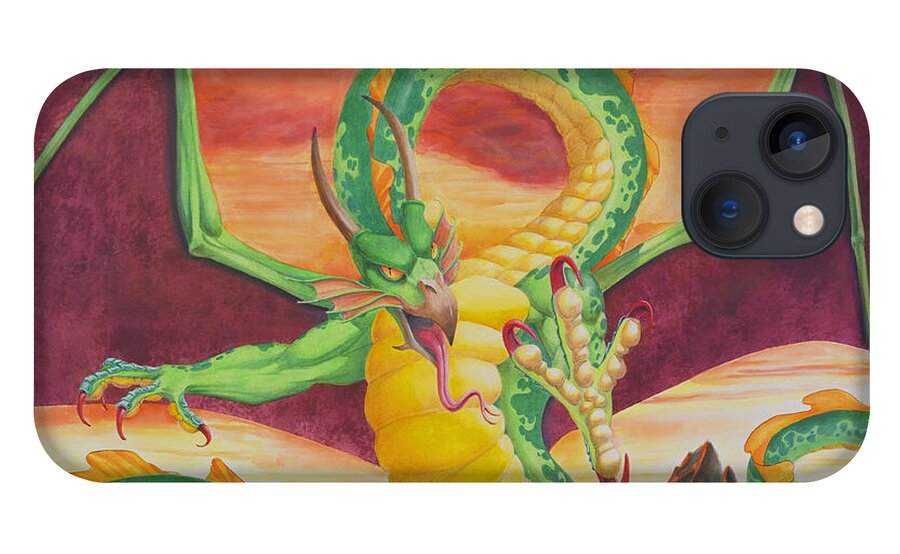 Dragon iPhone 13 Case featuring the painting Shivan Dragon 3.0 by Melissa A Benson