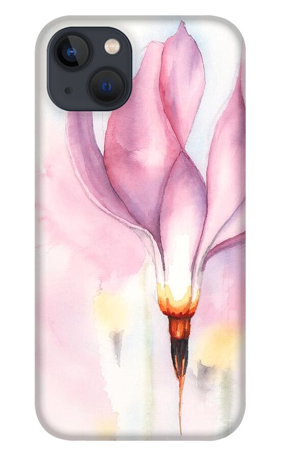 Dodecatheon Media iPhone 13 Case featuring the painting Shooting Stars by Hilda Wagner