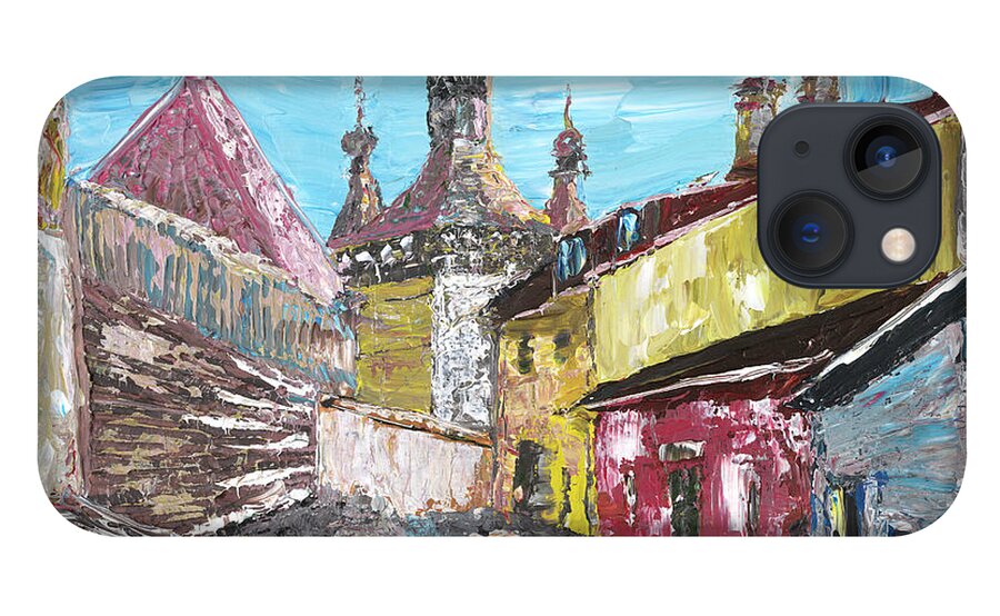 Castles iPhone 13 Case featuring the painting Sighisoara Draculas Home by Ovidiu Ervin Gruia