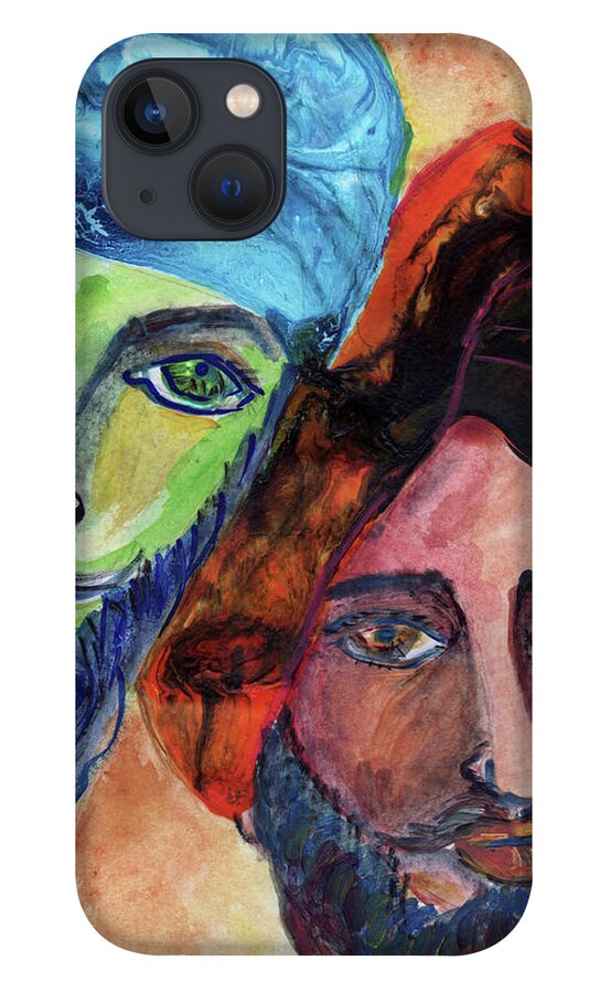 Singhs iPhone 13 Case featuring the painting Singhs and Kaurs-6 by Sarabjit Singh