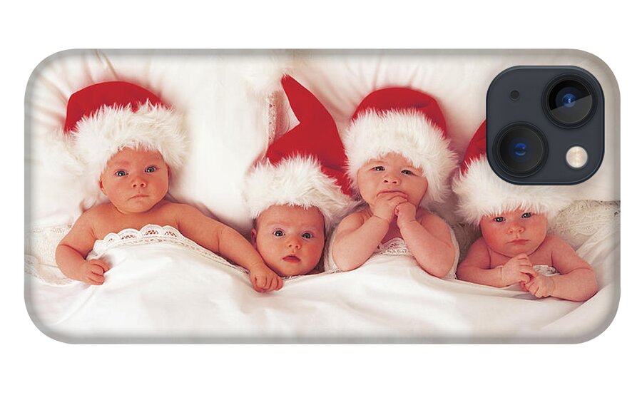 Holiday iPhone 13 Case featuring the photograph Sleepy Santas by Anne Geddes