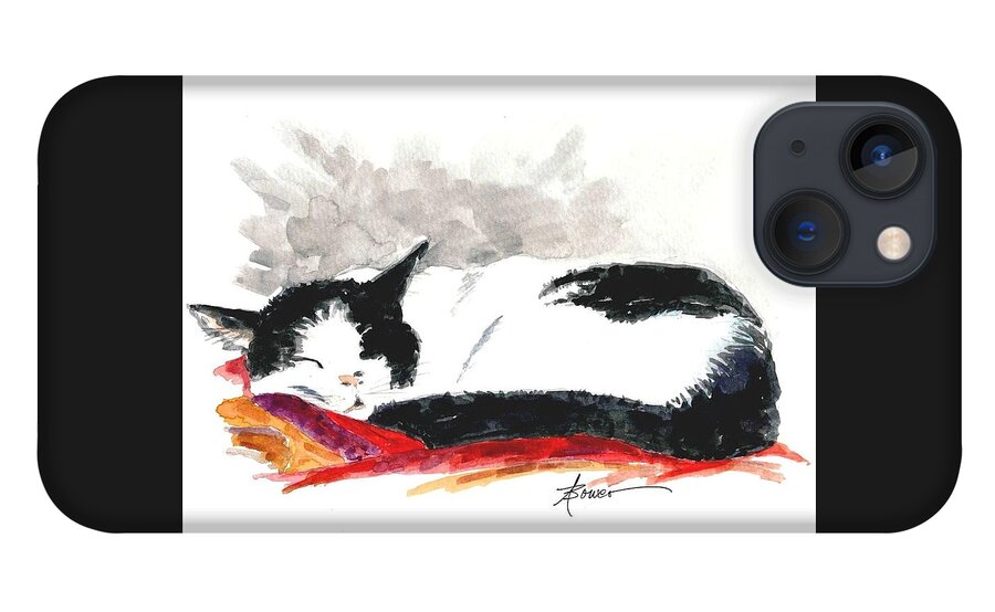 Cats iPhone 13 Case featuring the painting Sleepy Time Boy by Adele Bower