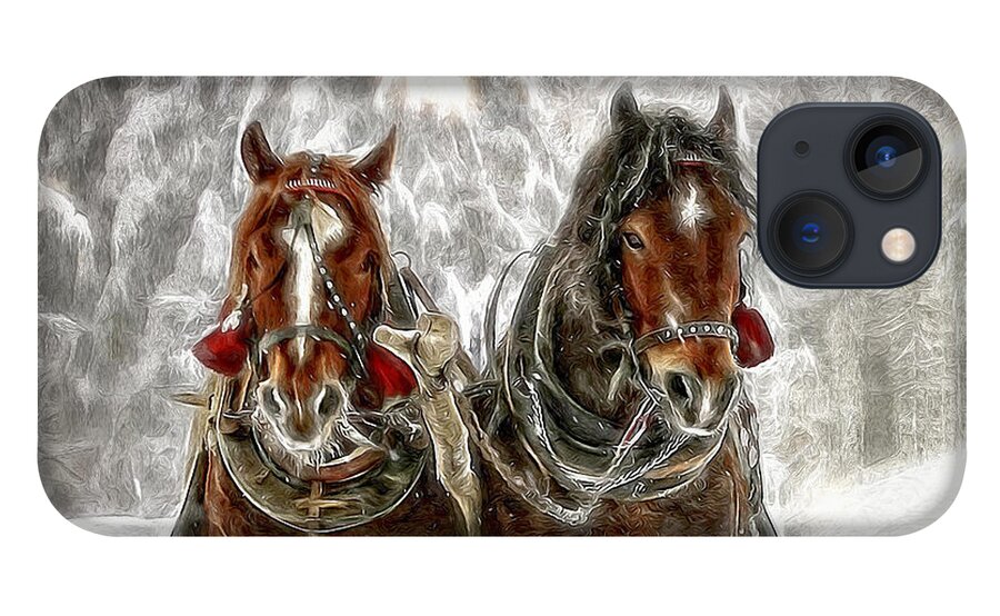 Sleigh iPhone 13 Case featuring the digital art Sleigh Ride by Pennie McCracken