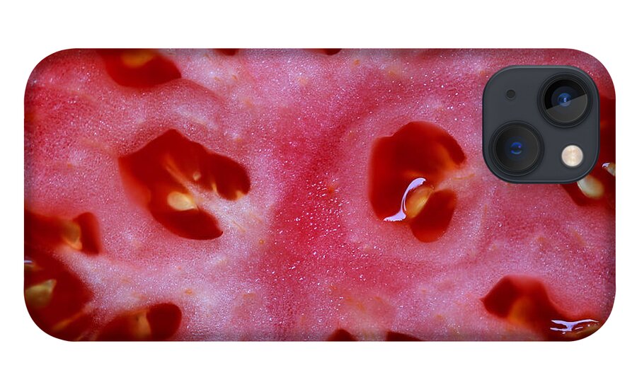 Tomato iPhone 13 Case featuring the photograph Slice of Juicy Red Tomato by Tracie Schiebel