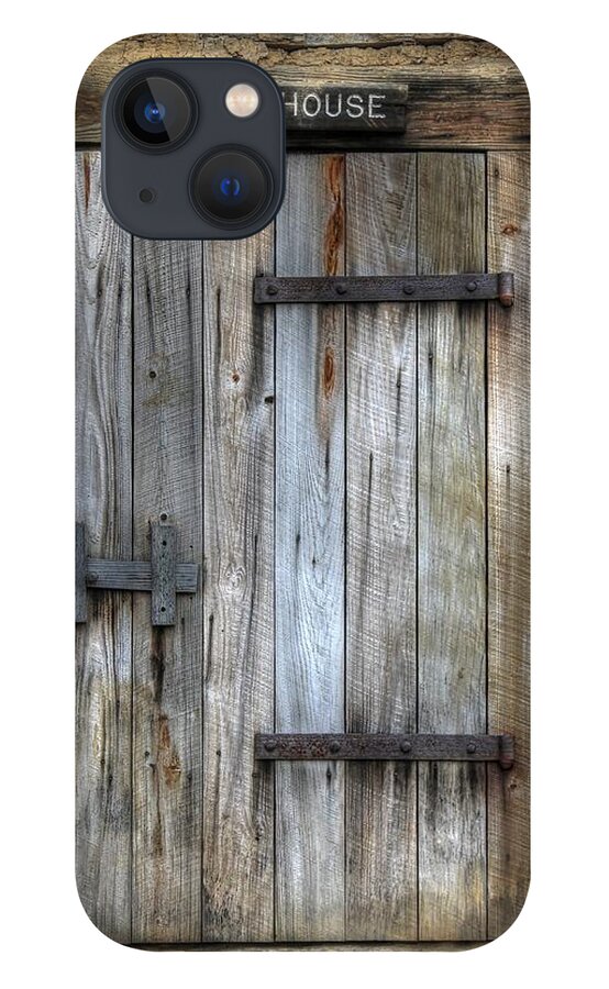 Smokehouse iPhone 13 Case featuring the photograph Smokehouse door wood antique rust bbq by Jane Linders