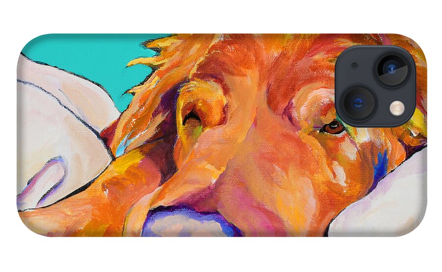 Dog Poortraits iPhone 13 Case featuring the painting Snoozer King by Pat Saunders-White