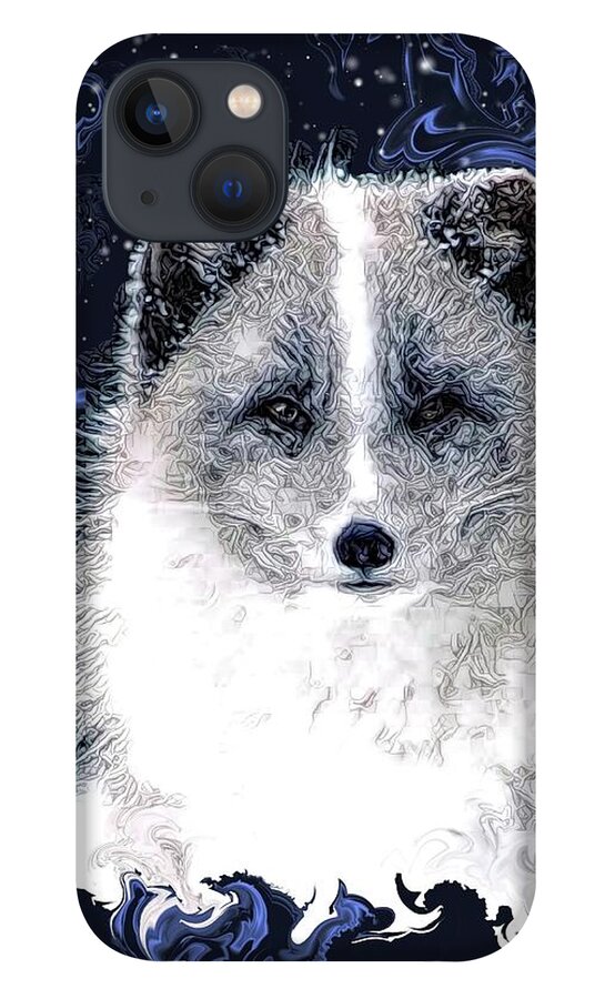 Digital Art iPhone 13 Case featuring the digital art Snow Fox by Artful Oasis