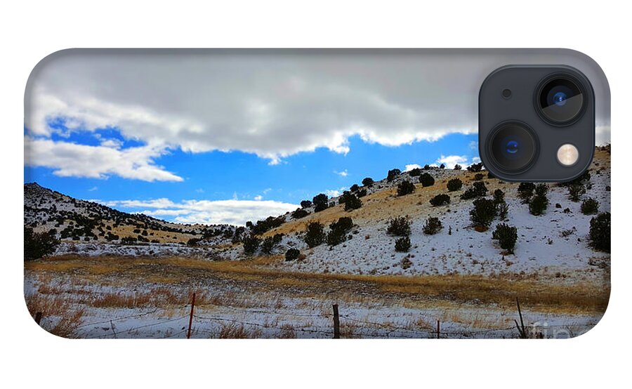 Southwest Landscape iPhone 13 Case featuring the photograph Snow in the Desert by Robert WK Clark