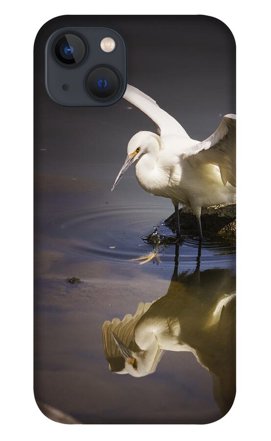 Egret iPhone 13 Case featuring the photograph Snowy Egret Reflection by Janis Knight