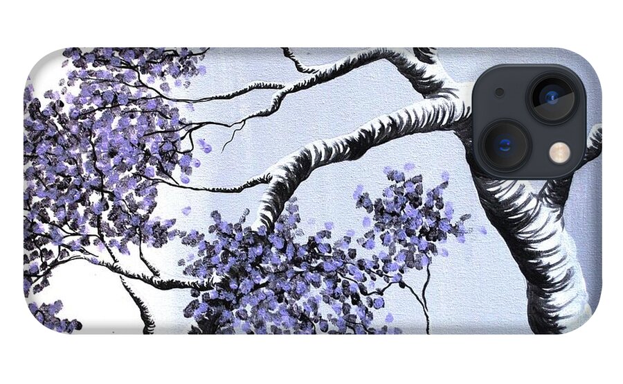 Purple Tree iPhone 13 Case featuring the painting Solace by Emily Page