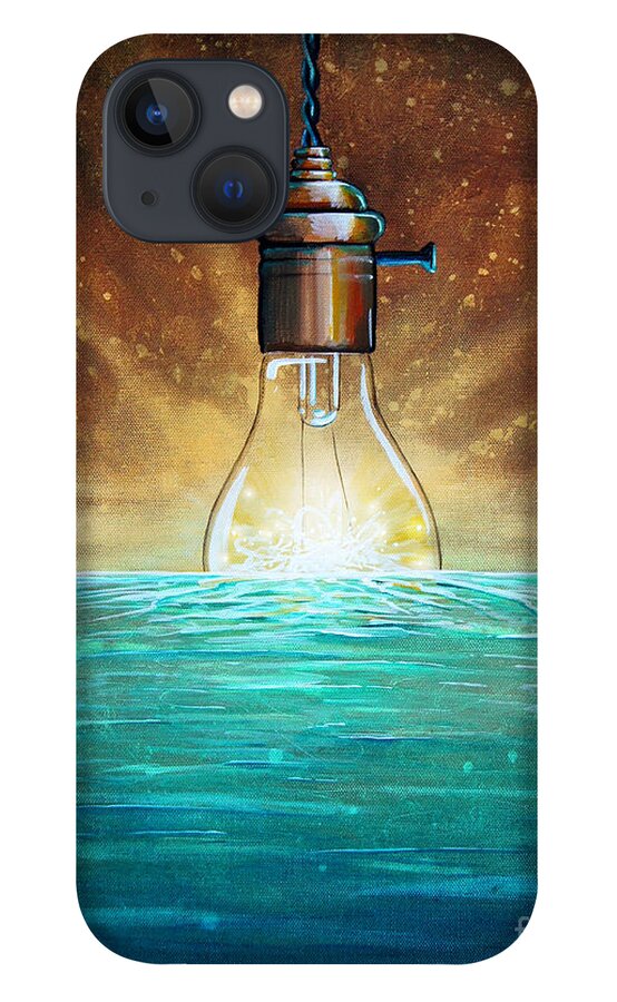Lightbulb iPhone 13 Case featuring the painting Solar Energy by Cindy Thornton