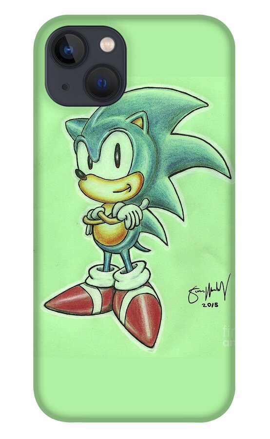 Sonic Drawing iPhone 13 Case by Simon Moulding - Pixels