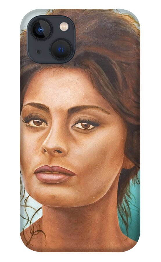 Moviestar iPhone 13 Case featuring the painting Sophia Loren by Rob De Vries
