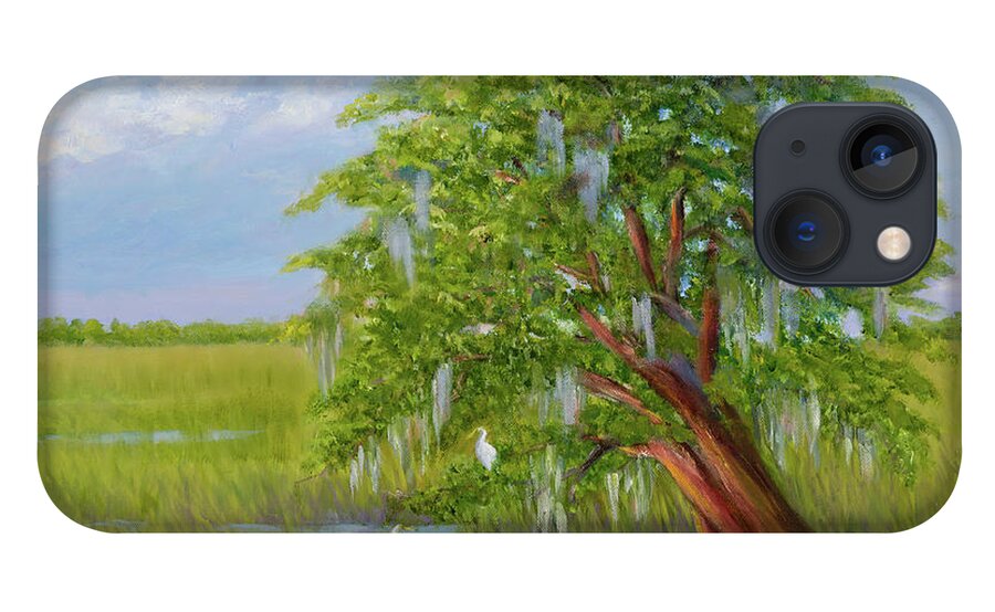 Live Oak In Marsh iPhone 13 Case featuring the painting Southern Live Oak by Audrey McLeod