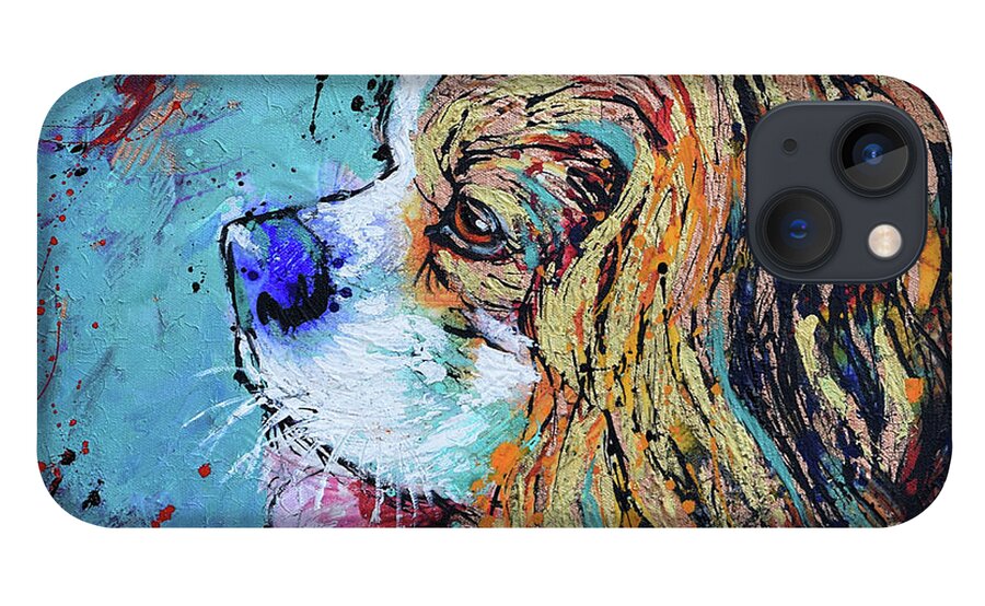 Spaniel Toy Dog iPhone 13 Case featuring the painting Spaniel Toy Dog by Jyotika Shroff