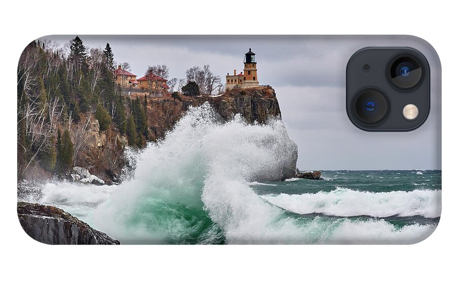 Split Rock Lighthouse iPhone 13 Case featuring the photograph Splash At Split Rock by Paul Freidlund