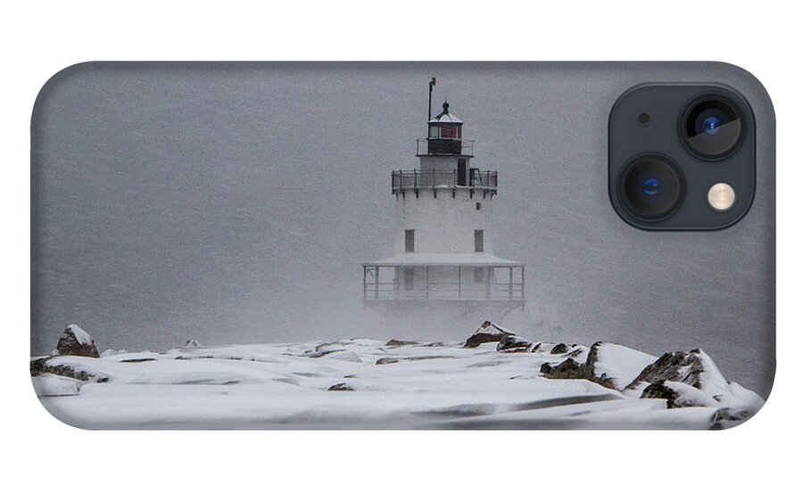 Sprint Point iPhone 13 Case featuring the photograph Spring Point Ledge Lighthouse Blizzard by Darryl Hendricks