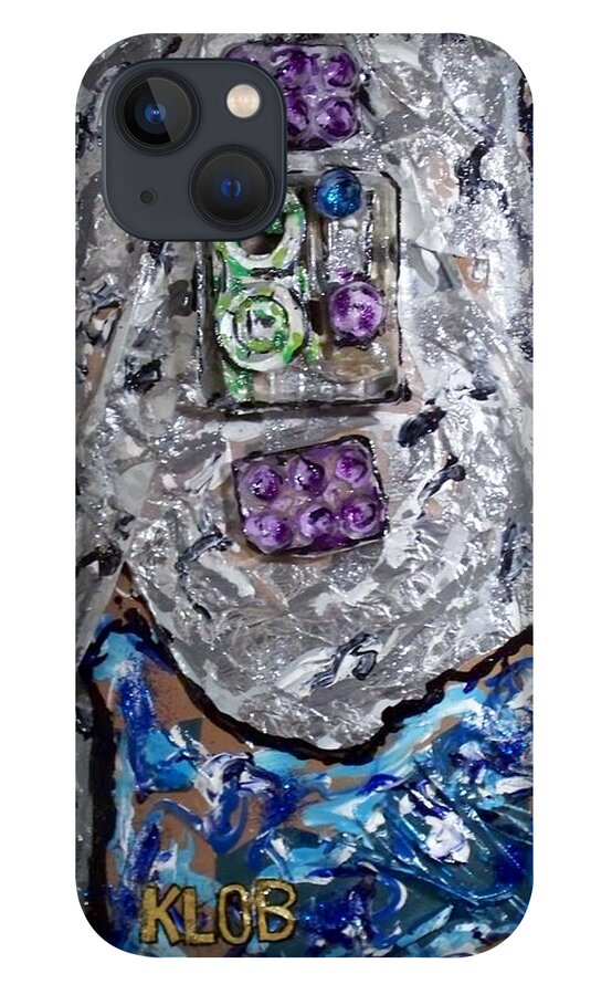 Sputnik iPhone 13 Case featuring the painting Sputnik Dawn of the Space Age by Kevin OBrien