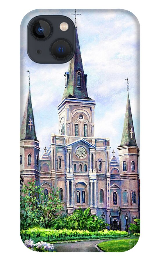 New Orleans Art iPhone 13 Case featuring the painting St. Louis Cathedral by Dianne Parks
