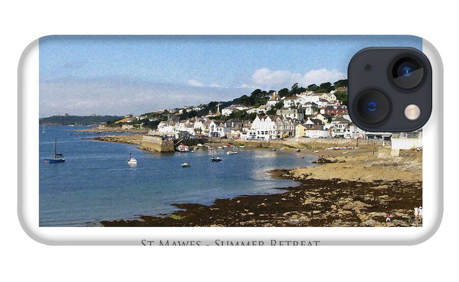 Beach iPhone 13 Case featuring the digital art St Mawes - Summer Retreat by Julian Perry