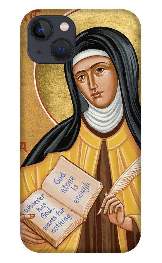St. Teresa Of Avila iPhone 13 Case featuring the painting St. Teresa of Avila - JCTOV by Joan Cole