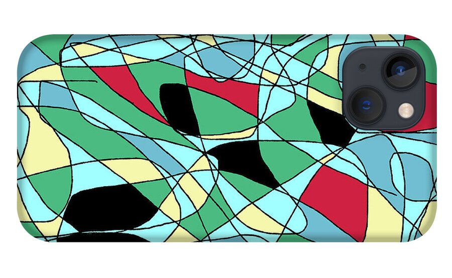 Abstract iPhone 13 Case featuring the digital art Stained Glass Life by Barbara Burns