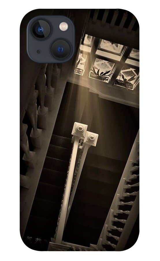 Old iPhone 13 Case featuring the photograph Stairway Light, Redstone Castle, Colorado by Zayne Diamond Photographic